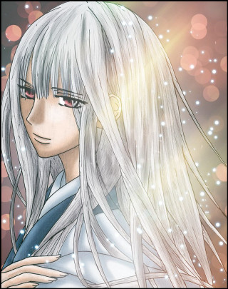 Anime character long white hair 5 - a blue jacket free wallpaper