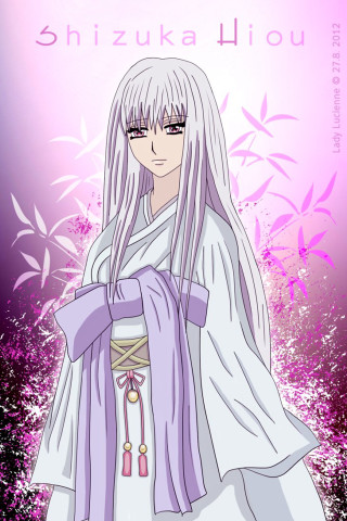 Woman long white hair purple 6 - anime visual free wallpaper for mobile