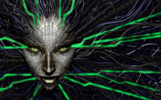 Cyberpunk cat green eyes glowing - green eye free wallpaper