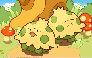 Cartoon couple mushroom forest background - pokemon free wallpaper