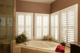 Bathroom large tub shower shutters - shutter free wallpaper