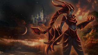 Demon castle fire sky painting - epsylon point free wallpaper