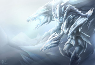 White dragon blue eyes ice - a white dragon free wallpaper
