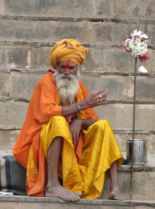 Man beard sitting steps flower - bholekar srihari free wallpaper for mobile