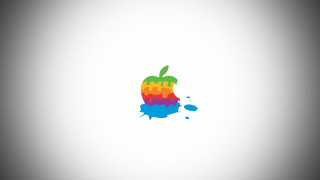 Colorful apple paint splash green - surreal free wallpaper