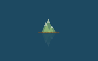 Small island mountain trees nature - free minimalism wallpaper