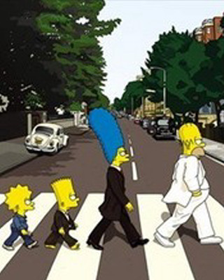 Simpsons crossing street cartoon people - free gaming wallpaper
