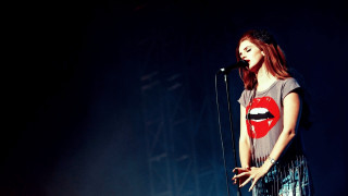 Woman microphone stage red lip - stage free wallpaper