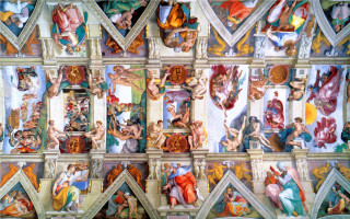 Large painting diverse people wall - andrea pozzo free wallpaper