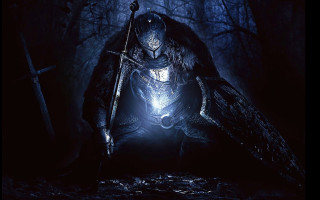 Man dark forest holding sword - esao free wallpaper