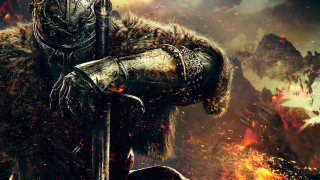 Man armor sword fire mountain 2 - mountain range free wallpaper for desktop