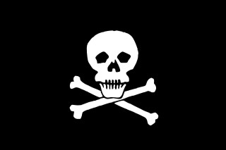 Skull crossbones black background white 3 - death free wallpaper