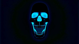 Glowing skull blue eyes hologram - glowing free wallpaper