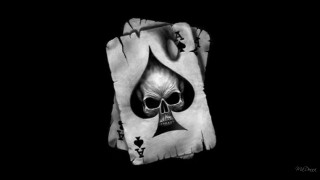 Skull holding ace card black 2 - a card free wallpaper