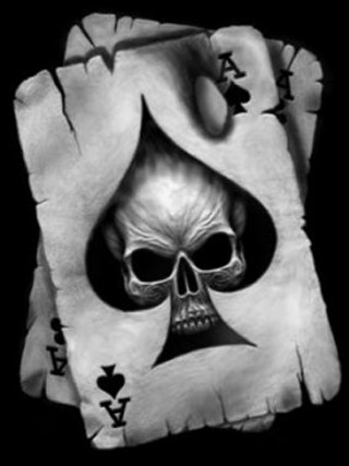 Skull ace playing card torn - free dark wallpaper for mobile
