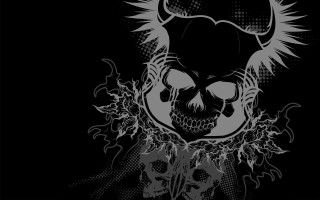 Skull hat flower black white - a splash of paint free wallpaper for desktop