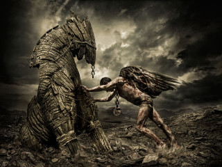 Man chains statue horse chains - bastien l. deharme free wallpaper