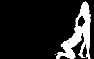 Woman man skateboard dark night - minimalist free wallpaper for desktop