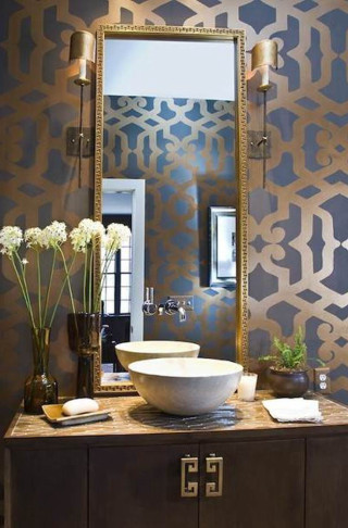 Bathroom large mirror bowl sink - geometric shape free wallpaper for mobile