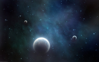 Planets stars sky blue black - planet free wallpaper