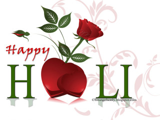 Happy holi heart rose stem - stem free wallpaper