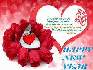 Red rose heart newyear happy - mesh wire free wallpaper