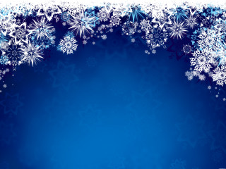 Blue background snowflakes christmas card - a christmas card free wallpaper for desktop
