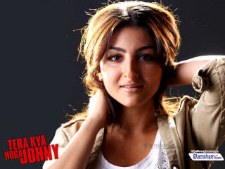 Woman posing hand black background - sign free wallpaper