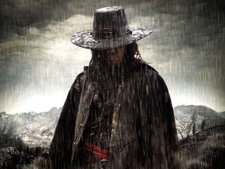 Man hat coat rain gun - his hand and a gun free wallpaper for desktop