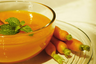 Carrot soup leafy garnish plate - bouchta el hayani free wallpaper for desktop