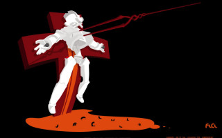 White robot red cross chest - a white robot free wallpaper