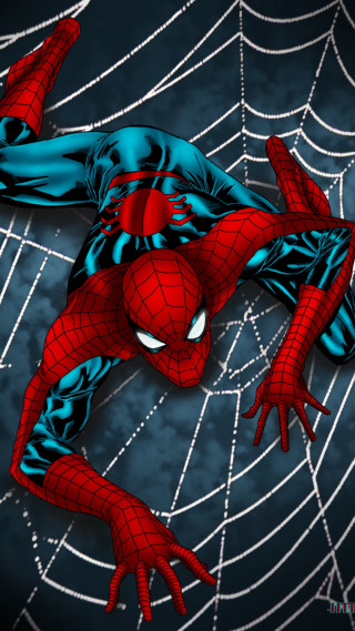 Spider man laying web covered - a spider man free wallpaper for mobile