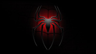 Spider logo black background red - red light free wallpaper