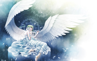 Woman white wings cloud sky 3 - white wing free wallpaper