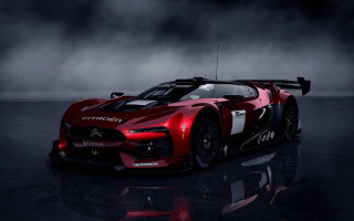 Red sports car dark room 43 - realistic free wallpaper