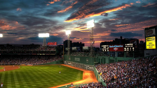 Baseball stadium crowd sunset dawn - a baseball stadium free wallpaper