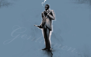 Man suit smoking cigarette lighter - character concept art free wallpaper