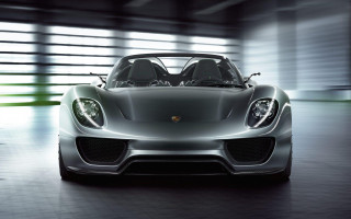 Silver sports car garage windows 4 - a door open free wallpaper