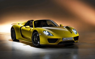 Yellow sports car spotlight dark 2 - a spotlight free wallpaper