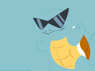 Turtle sunglasses hat swimming water - pokemon free wallpaper