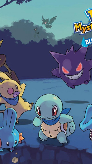 Pokemon playing game blue background - a game free wallpaper for mobile