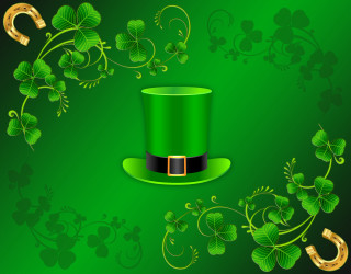 Green hat shamrock leaves gold - charles mcauley free wallpaper