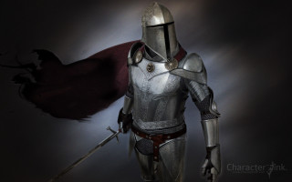 Knight full armor red cape - a knight free wallpaper