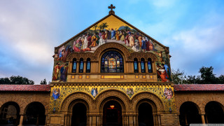 Church mosaic neo gothic cityscape 2 - neo free wallpaper