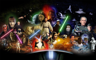 Star wars collage space art - their character free wallpaper