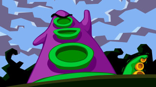 Cartoon purple green object sky - a cartoon free wallpaper for desktop
