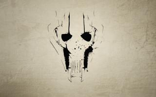 Black white skull wall grungy - war free wallpaper for desktop