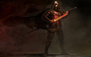 Man suit red saber fantasy - conceptart free wallpaper