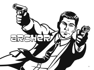 Man holding gun pointing camera 2 - vector art free wallpaper for desktop