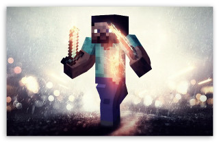 Man glowing object dark room - his hand in free wallpaper